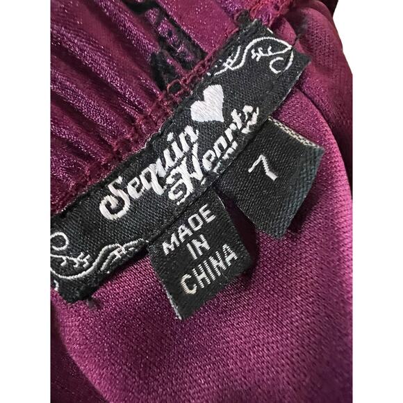 Sequin Hearts Purple Black Strapless Prom Dress Bodycon Formal 7 - Picture 11 of 12